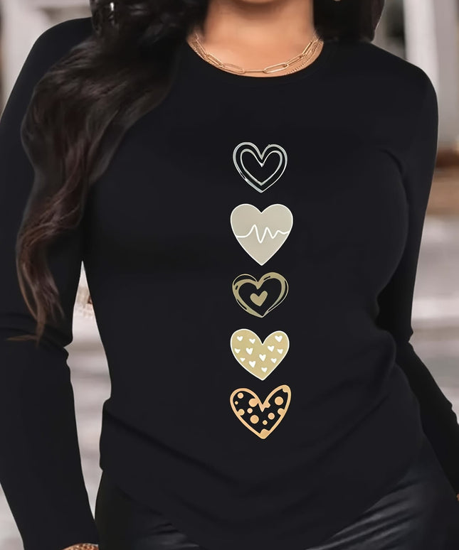 jkthpu-45 Plus Size, Women's Elegant Long Sleeve Sweatshirt -