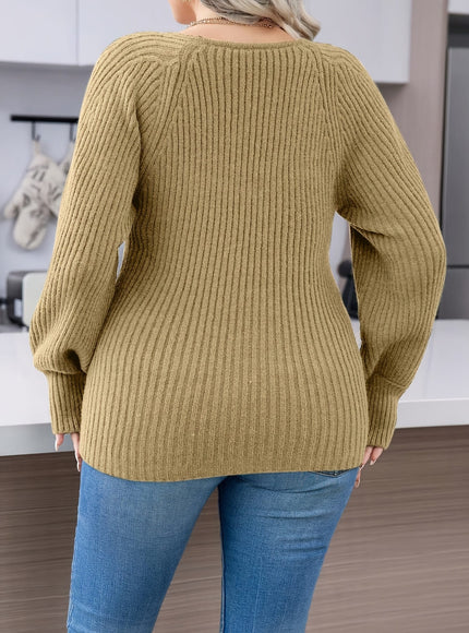 jkthpu-45 Plus Size Women's Elegant Mock Neck Top -