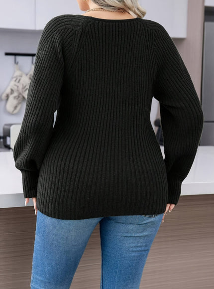jkthpu-45 Plus Size Women's Elegant Mock Neck Top -