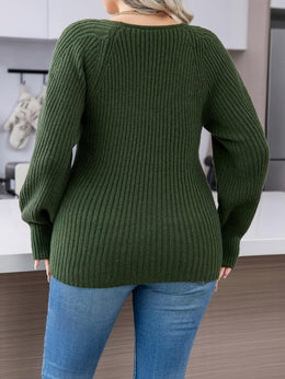 jkthpu-45 Plus Size Women's Elegant Mock Neck Top -