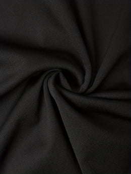 jkthpu-45 Plus Size Women's Elegant Square Neck Lace Sleeve Dress - Solid Color Black Bodycon Midi Dress for Spring/Summer, Machine Washable & Dry Cleanable, Summer Fashion, Stretchy Fabric