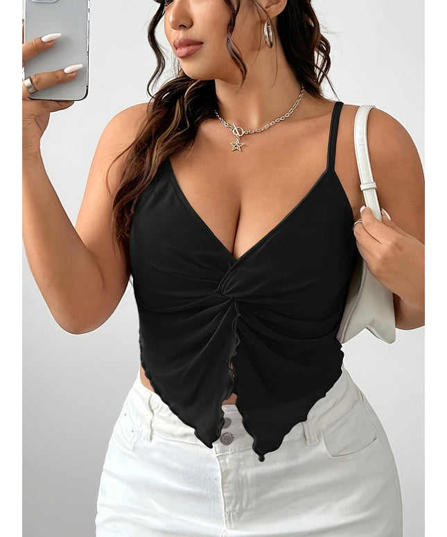KissICON Plus Size - Women'S Elegant Twist Front Cami