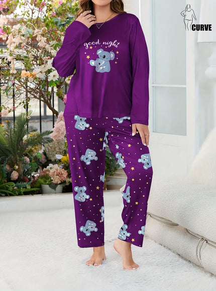 jkthpu-45 Plus Size Women'S Fashion Casual Wearable Pajama Set