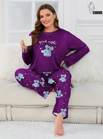 jkthpu-45 Plus Size Women'S Fashion Casual Wearable Pajama Set