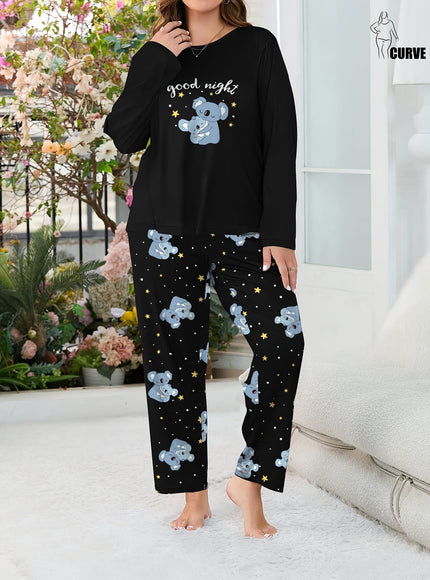 jkthpu-45 Plus Size Women'S Fashion Casual Wearable Pajama Set