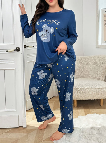 jkthpu-45 Plus Size Women'S Fashion Casual Wearable Pajama Set