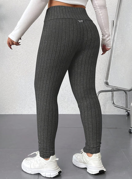 jkthpu-45 Plus Size, Women's High-Waisted Skinny Leggings - Non-See-Through