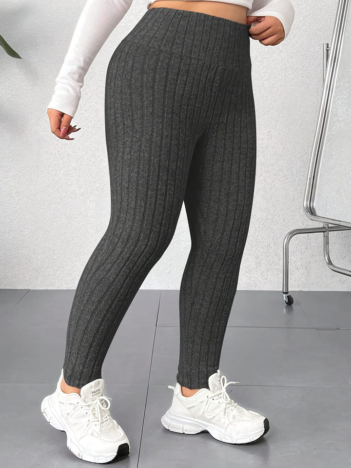 Plus Size, Women's High-Waisted Skinny Leggings - Non-See-Through