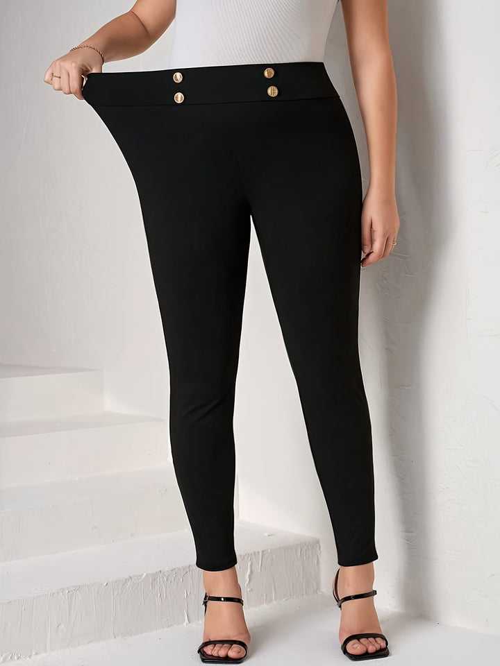 Plus Size - Women'S High-Waisted Skinny Pants -