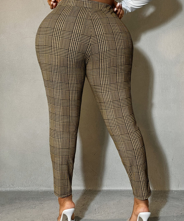 jkthpu-45 Plus Size, Women's High-Waisted Stretchy Pants - Elegant