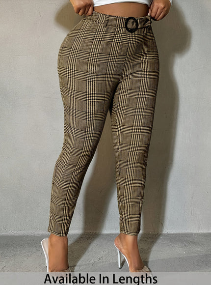jkthpu-45 Plus Size, Women's High-Waisted Stretchy Pants - Elegant