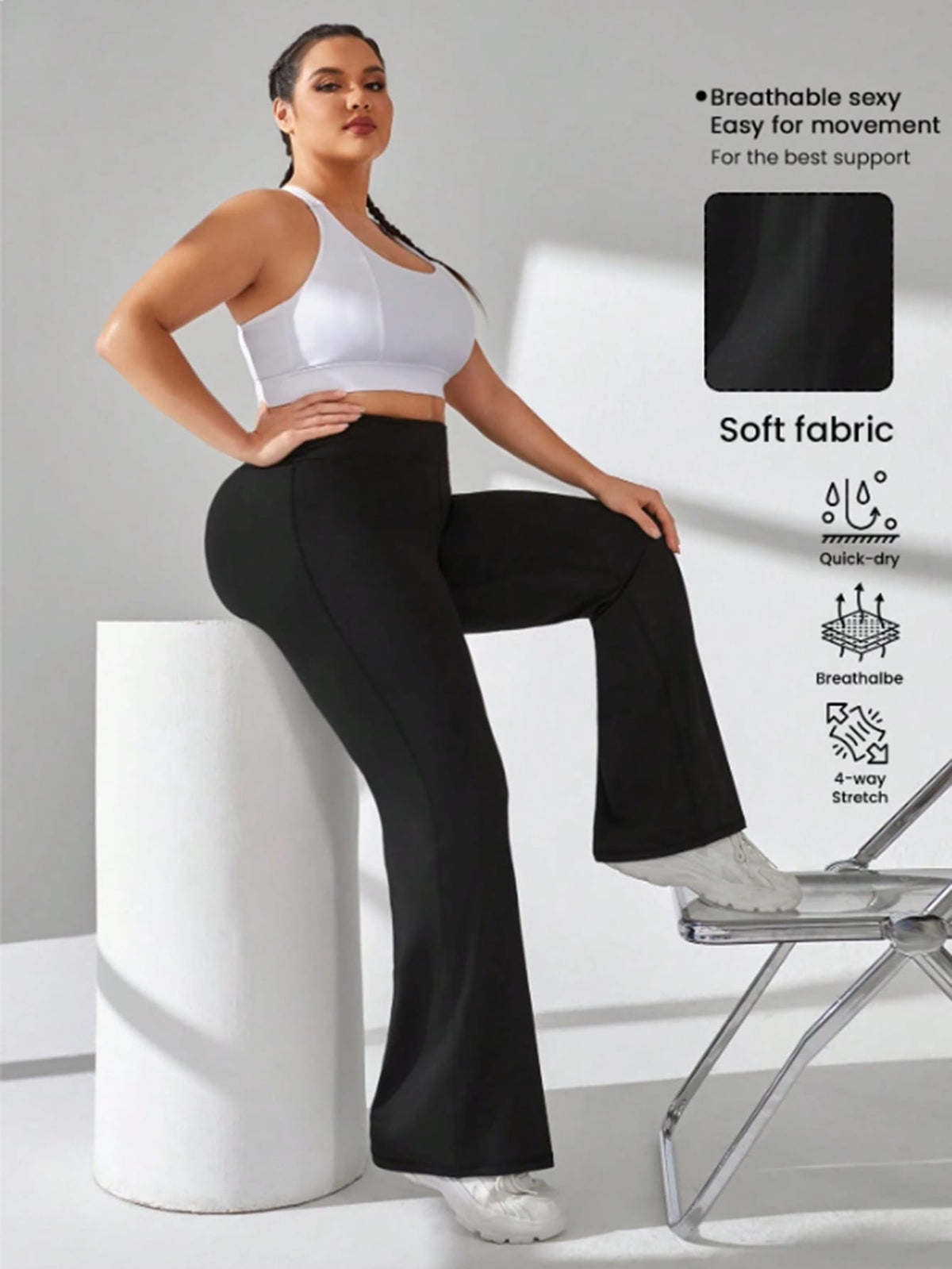 jkthpu-45 Plus Size, Women's High-Waisted Tummy Control Leggings -