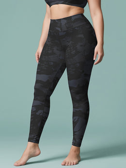 jkthpu-45 Plus Size Women's High-Waisted Yoga Pants - Black