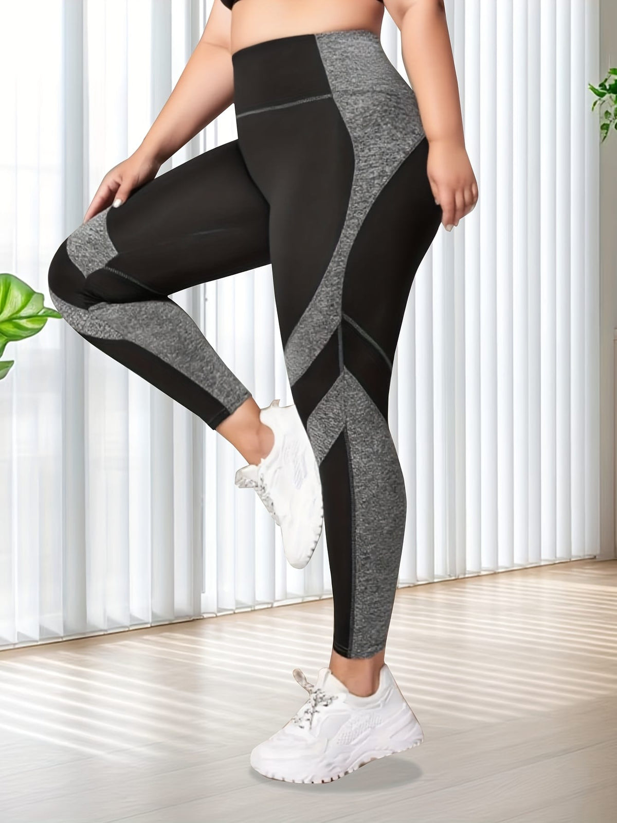 jkthpu-45 Plus Size Women'S High-Waisted Yoga Pants - Tummy