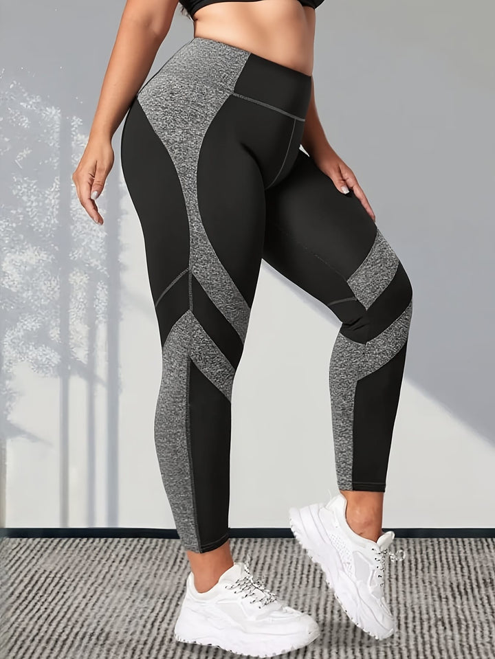 Plus Size Women'S High-Waisted Yoga Pants - Tummy
