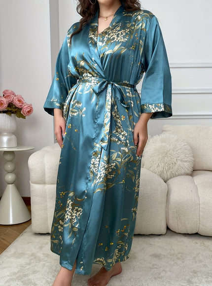 KissICON Plus Size Women's Home Wear Floral Print Color