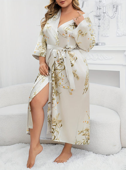 KissICON Plus Size Women's Home Wear Floral Print Color