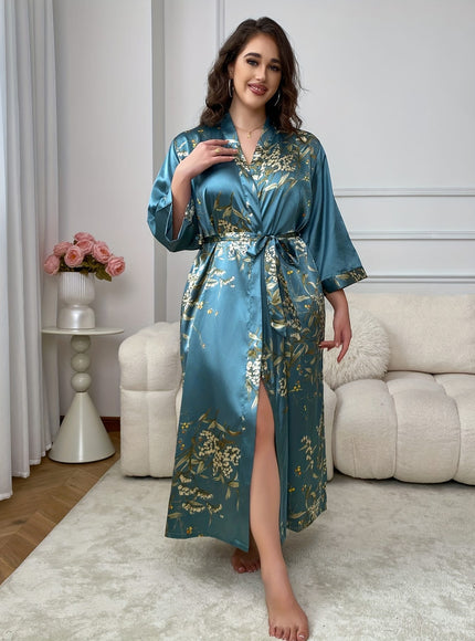 KissICON Plus Size Women's Home Wear Floral Print Color
