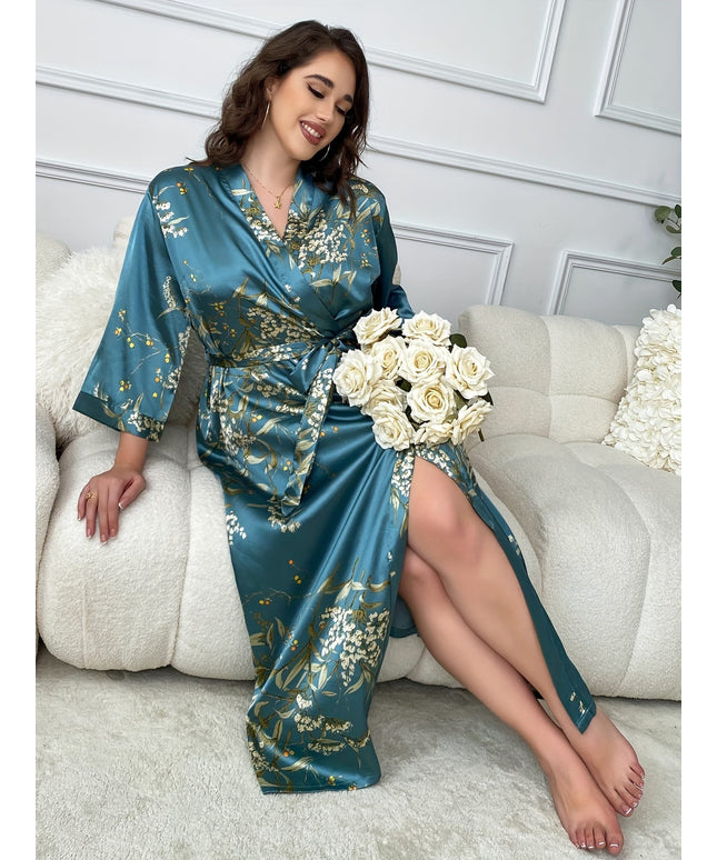 KissICON Plus Size Women's Home Wear Floral Print Color