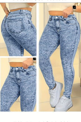 jkthpu-45 Plus-Size Women's New High-Stretch Slim-Fit Skinny Jeans -
