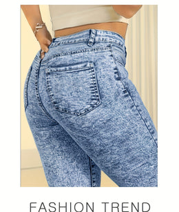 jkthpu-45 Plus-Size Women's New High-Stretch Slim-Fit Skinny Jeans -