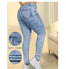 jkthpu-45 Plus-Size Women's New High-Stretch Slim-Fit Skinny Jeans -