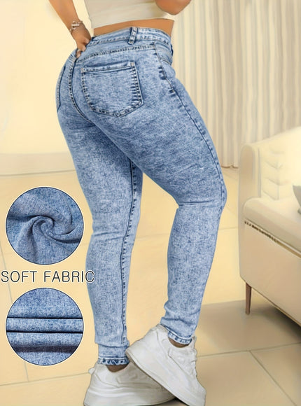 jkthpu-45 Plus-Size Women's New High-Stretch Slim-Fit Skinny Jeans -