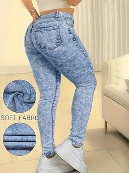 jkthpu-45 Plus-Size Women's New High-Stretch Slim-Fit Skinny Jeans -