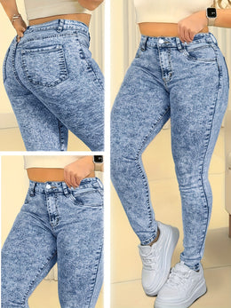 jkthpu-45 Plus-Size Women's New High-Stretch Slim-Fit Skinny Jeans -