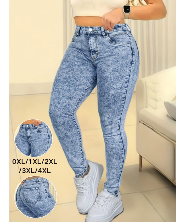 jkthpu-45 Plus-Size Women's New High-Stretch Slim-Fit Skinny Jeans -