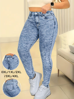 jkthpu-45 Plus-Size Women's New High-Stretch Slim-Fit Skinny Jeans -