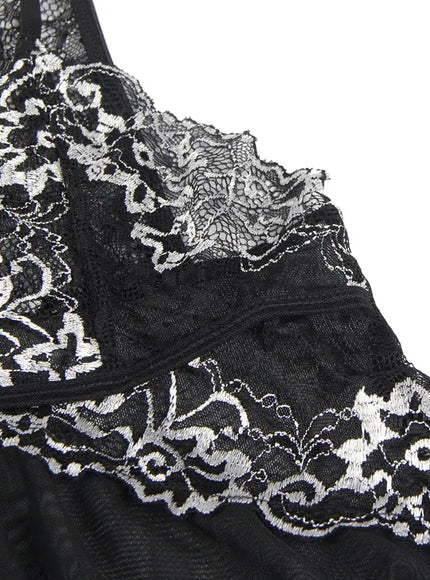 KissICON Plus Size Women's Nightie Lingerie Sexy Babydoll Lace Chemise Strap V Neck Mesh Sleepwear Wedding Robe Ensembles Set