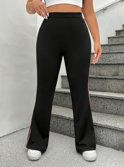 jkthpu-45 Plus Size, Women's Non-See-Through Pants - Flared Leggings