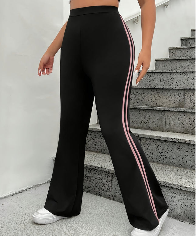 jkthpu-45 Plus Size, Women's Non-See-Through Pants - Flared Leggings