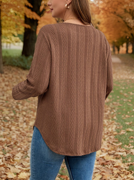 jkthpu-45 Plus Size, Women's Oversized Brown Sweater - Soft