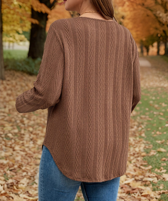 jkthpu-45 Plus Size, Women's Oversized Brown Sweater - Soft