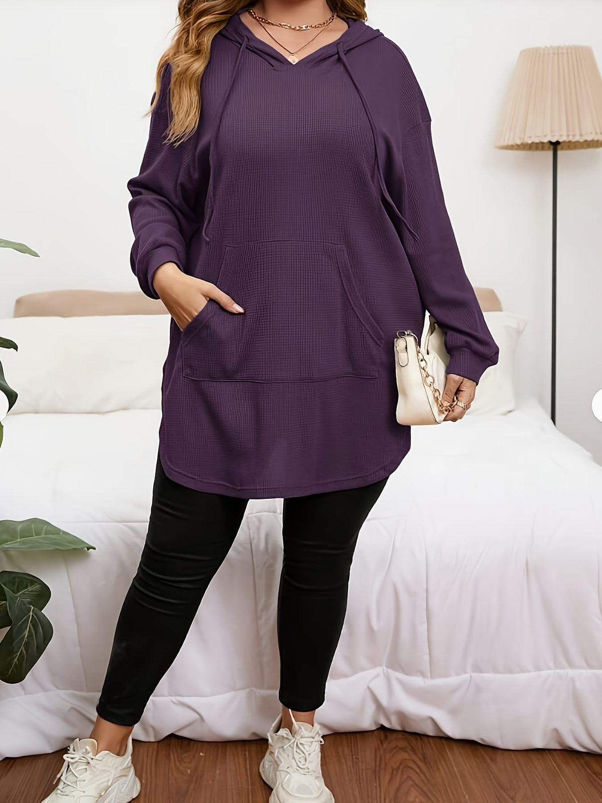 jkthpu-45 Plus Size, Women's Oversized Casual Hooded Sweatshirt -