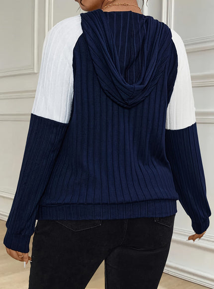 jkthpu-45 Plus Size, Women's Oversized Hoodie - Navy &