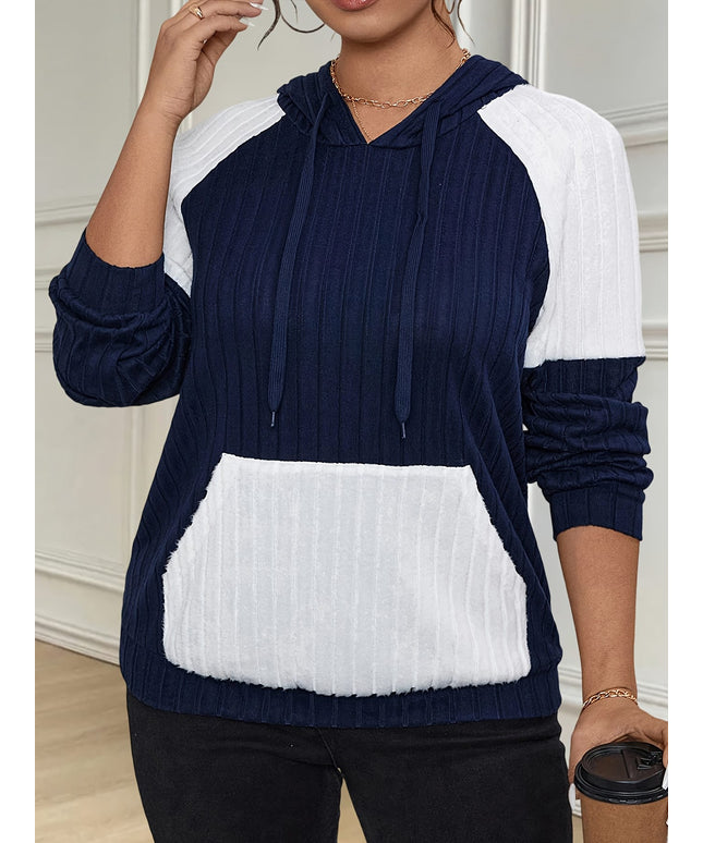 jkthpu-45 Plus Size, Women's Oversized Hoodie - Navy &