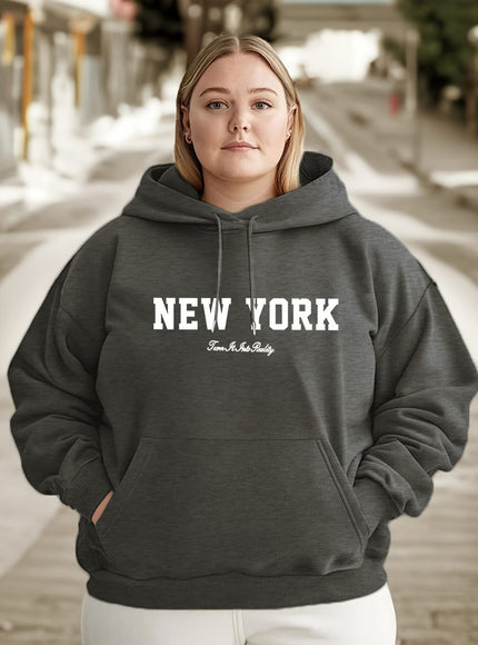 jkthpu-45 Plus Size Women's Oversized Hoodie - New York