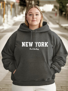 jkthpu-45 Plus Size Women's Oversized Hoodie - New York