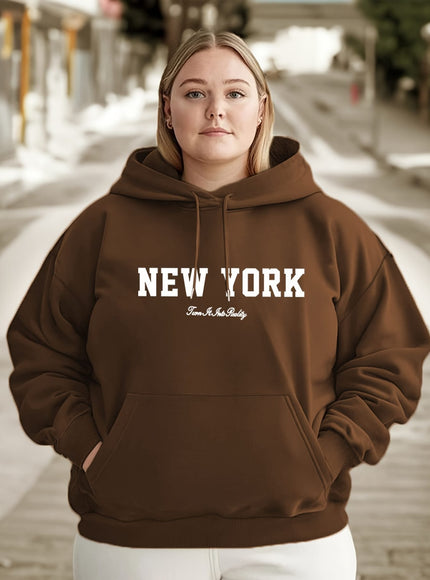 jkthpu-45 Plus Size Women's Oversized Hoodie - New York