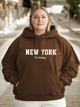 jkthpu-45 Plus Size Women's Oversized Hoodie - New York