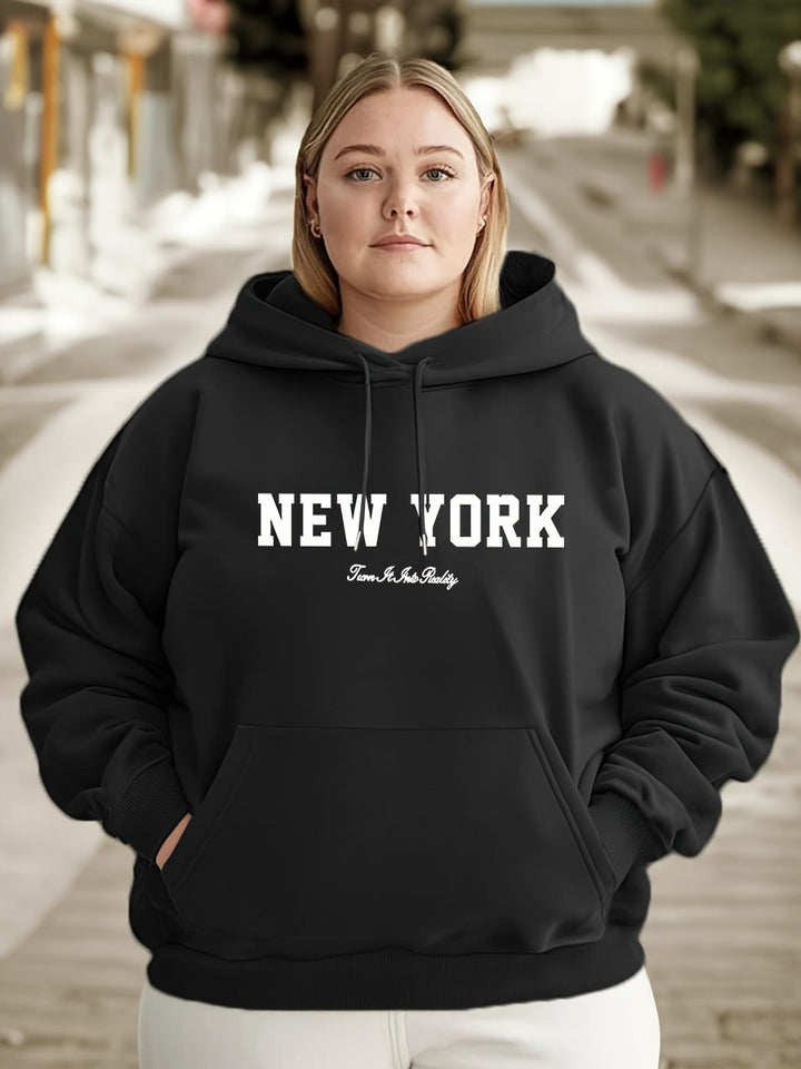 Plus Size Women's Oversized Hoodie - New York