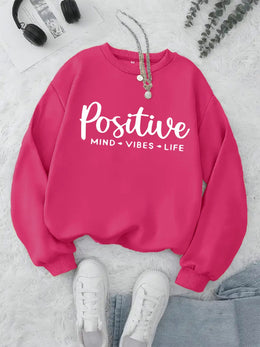 jkthpu-45 Plus Size, Women's Oversized Red Hoodie with Positive