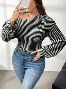 jkthpu-45 Plus Size, Women's Plus Size Asymmetrical Off-Shoulder Long