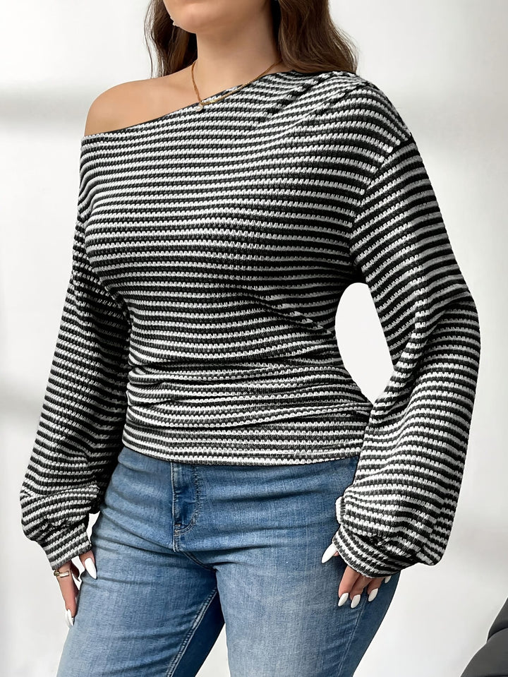 Plus Size, Women's Plus Size Asymmetrical Off-Shoulder Long