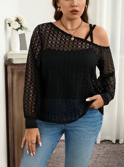 jkthpu-45 Plus Size, Women's Plus Size Blouse - Elegant