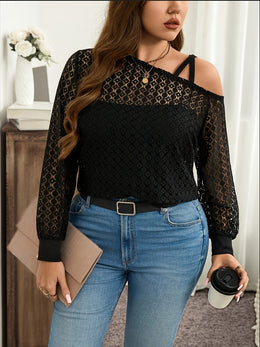 jkthpu-45 Plus Size, Women's Plus Size Blouse - Elegant
