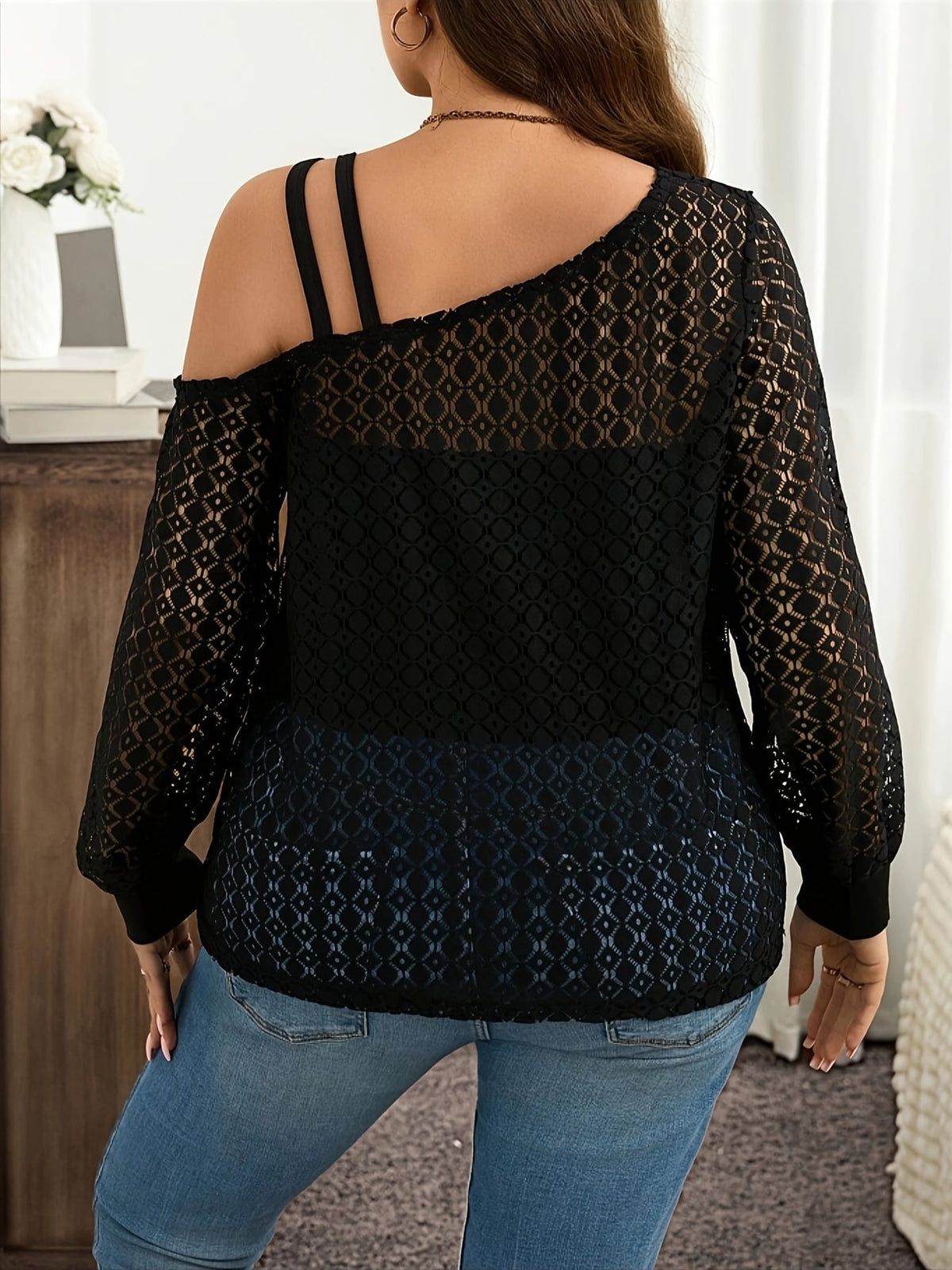 jkthpu-45 Plus Size, Women's Plus Size Blouse - Elegant